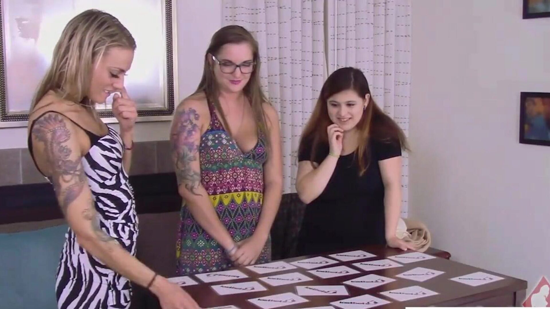 3 Gorgeous Girls Find out Who has the Best Memory, and Least Clothes