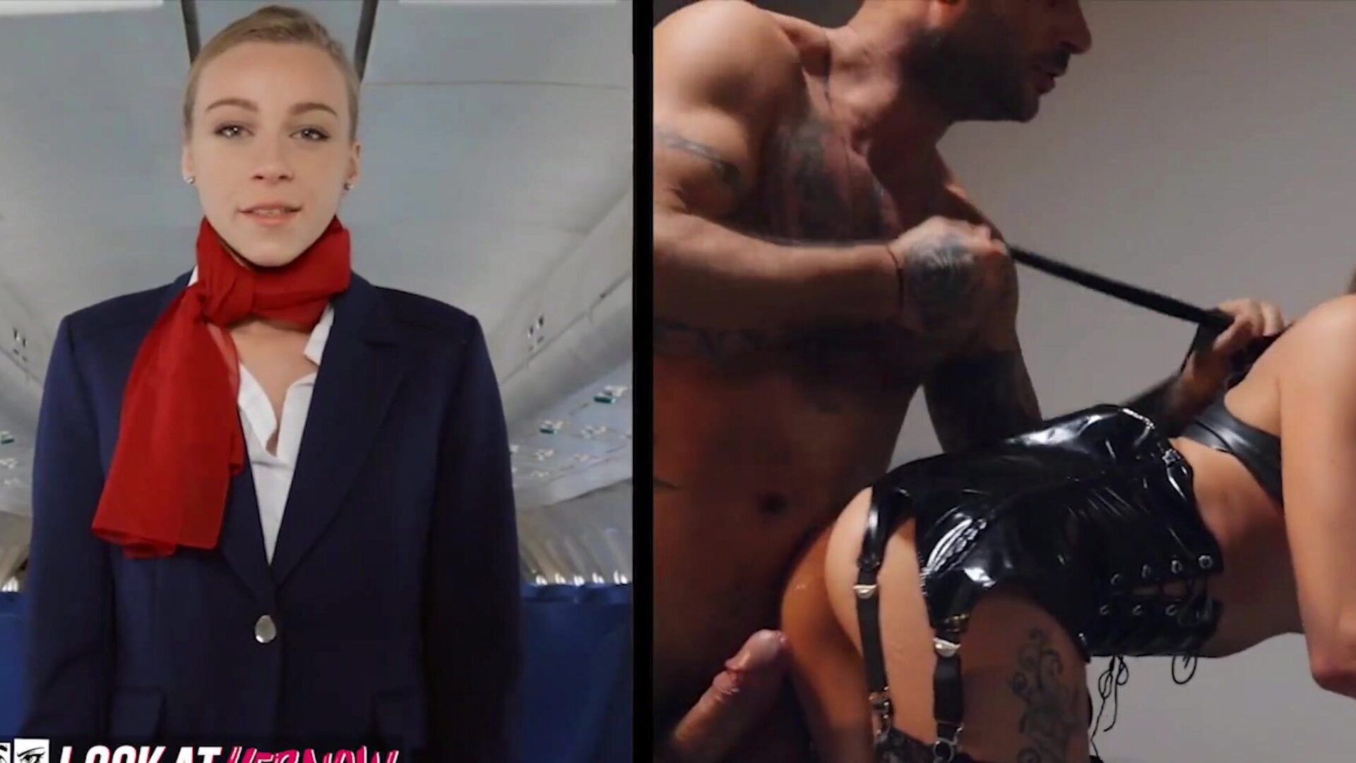 Look at her Now - Uniformed flightattendant Angel Emily trades in for leather Aug 13th 2021