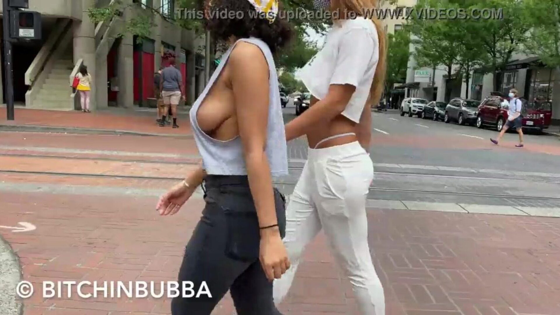 boobs out on the street