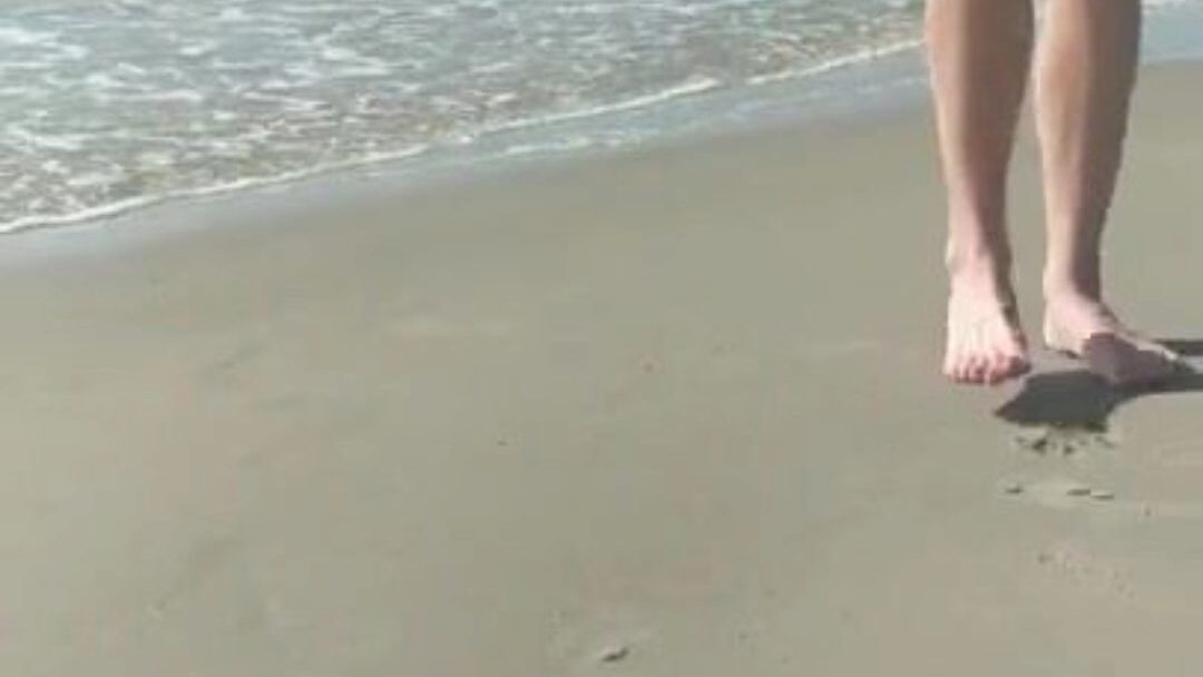 Bella Masturbates on Public Beach - Creamy Cum and Squirt
