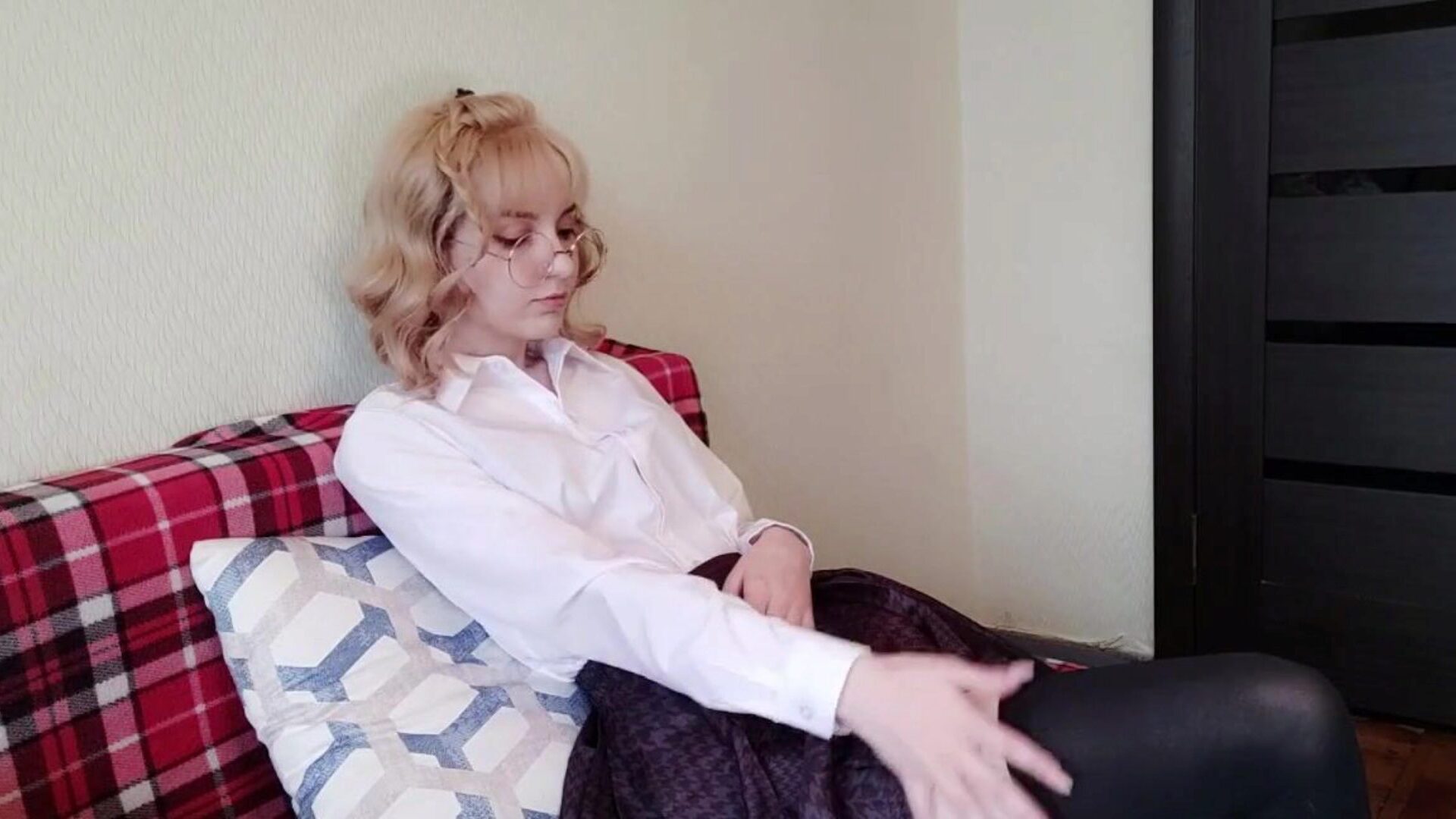 Nerdy Girl after School Satisfying herself and Shaking from Orgasm