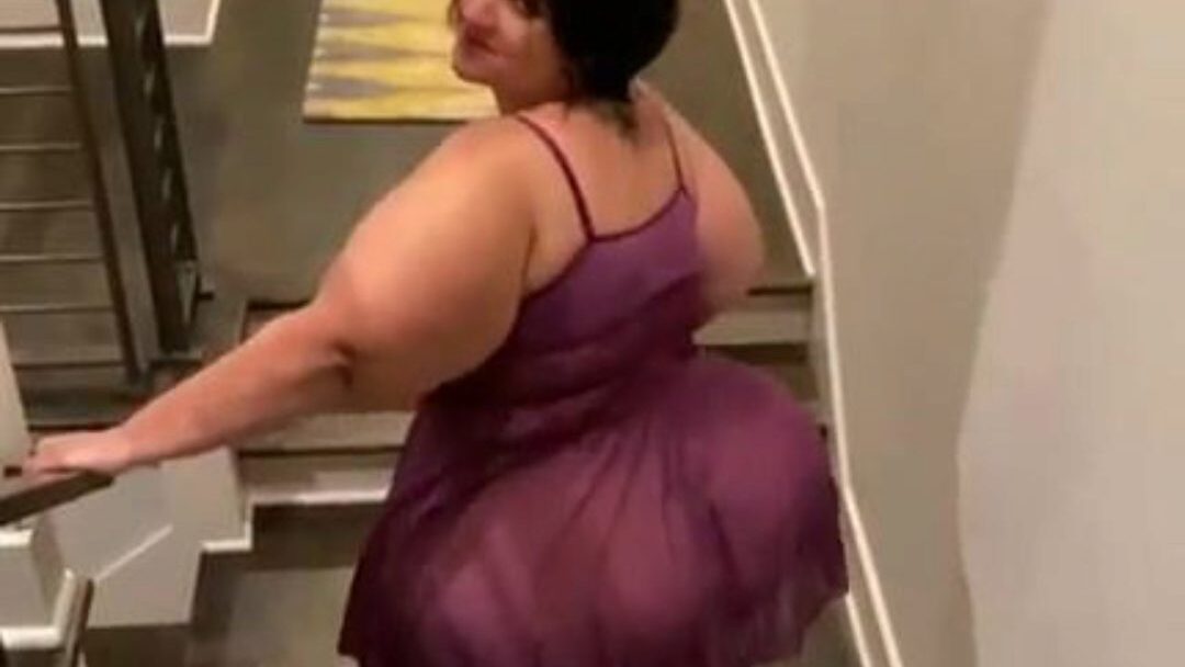 Mature SSBBW Booty Tease Big ass mommy walking around in her night gown showing off her fat ass
