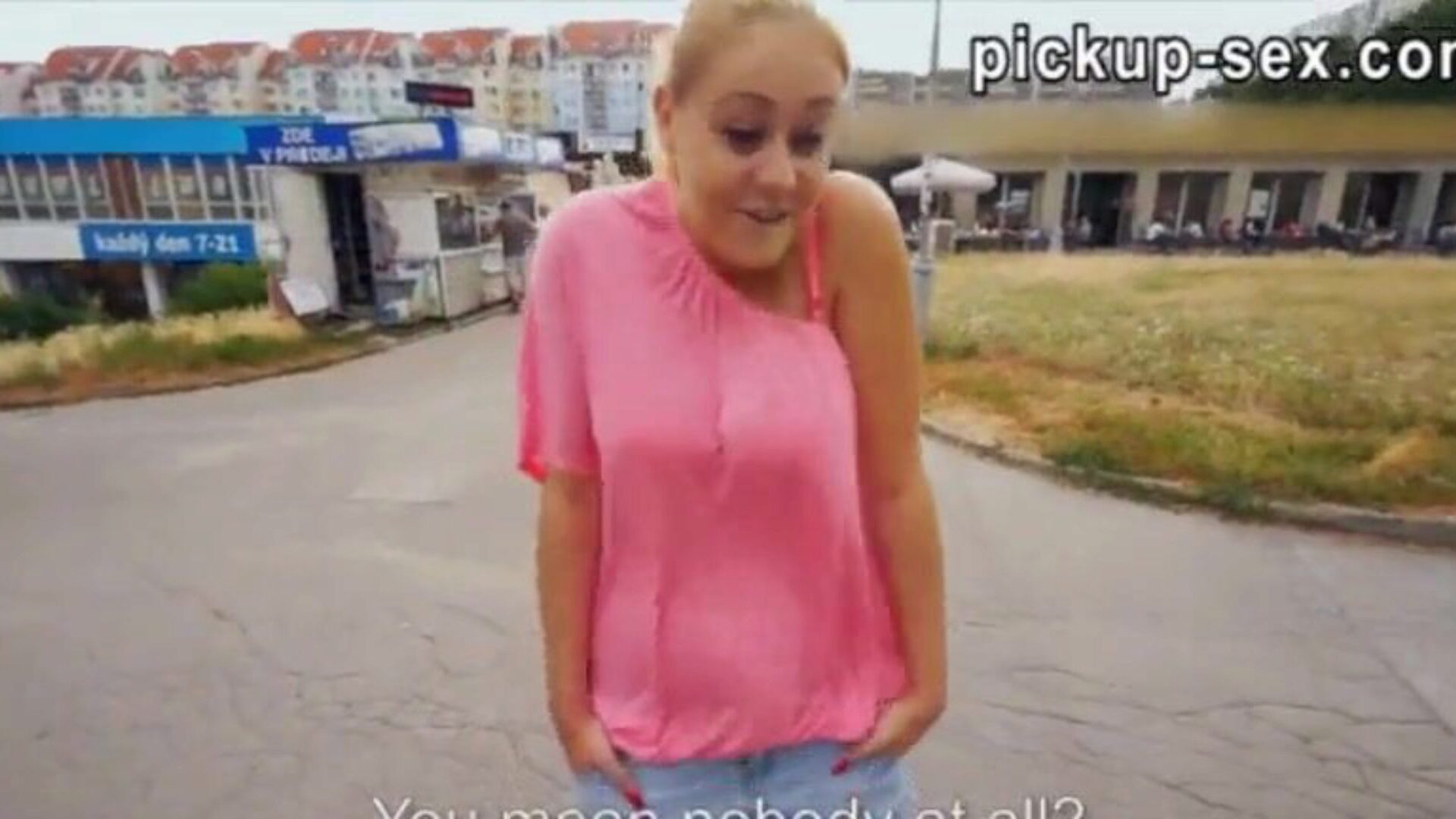 Euro wench Paris Pleasant demonstrates her big mambos and banged in public