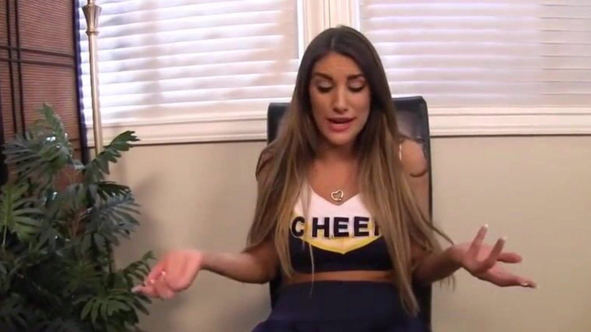 Hot Cheerleader With Biggest Mambos Does HAWT Jerk Off Instructions To Stay On The Team - August Ames