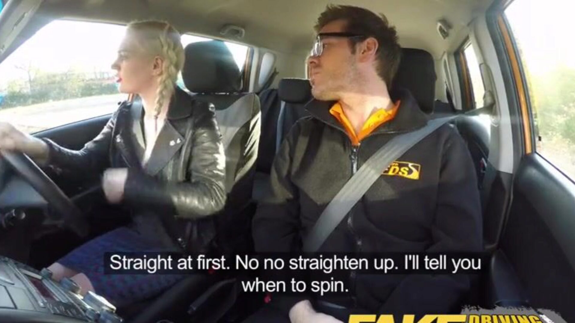 Fake Driving School Wicked learner receives a deep internal cumshot from driving teacher