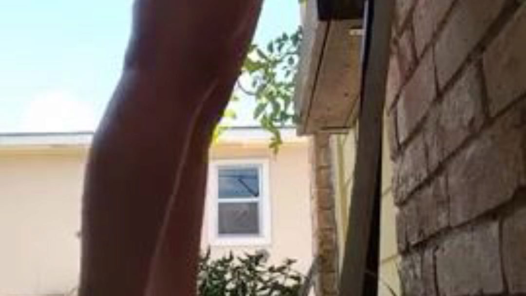 Risky banging busty wifey infront of neighbors window