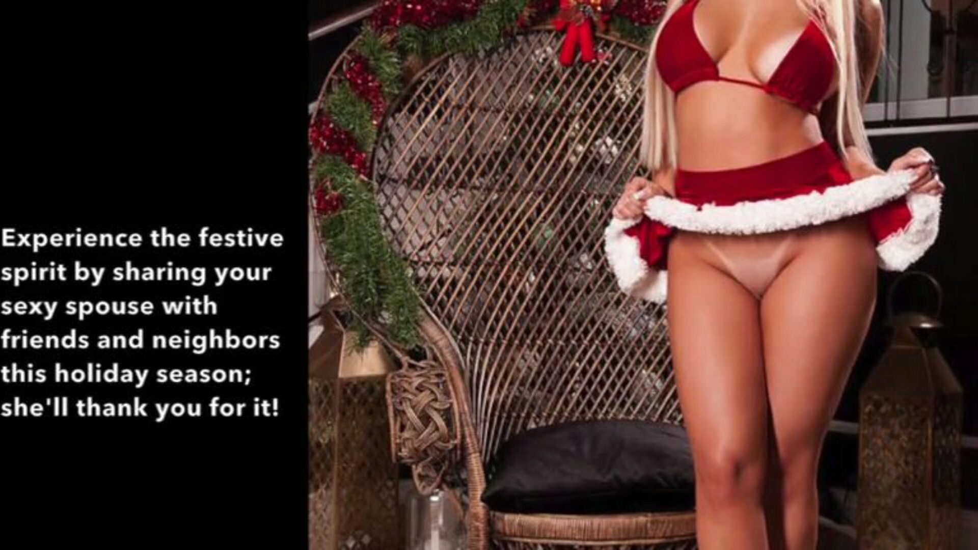 Perky Christmas 2019 wife sharing for the Xmas holidays) This holiday season give the almost all good bounty of all... your wifey  (Hotwife, cheating story, captions, bbc witnessing your wife have ejaculations and orgy with other dudes hallelujah!)