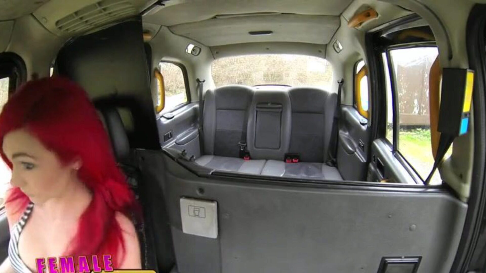 Female Fake Taxi 2 breasty hotties with insane hair and tats get naughty