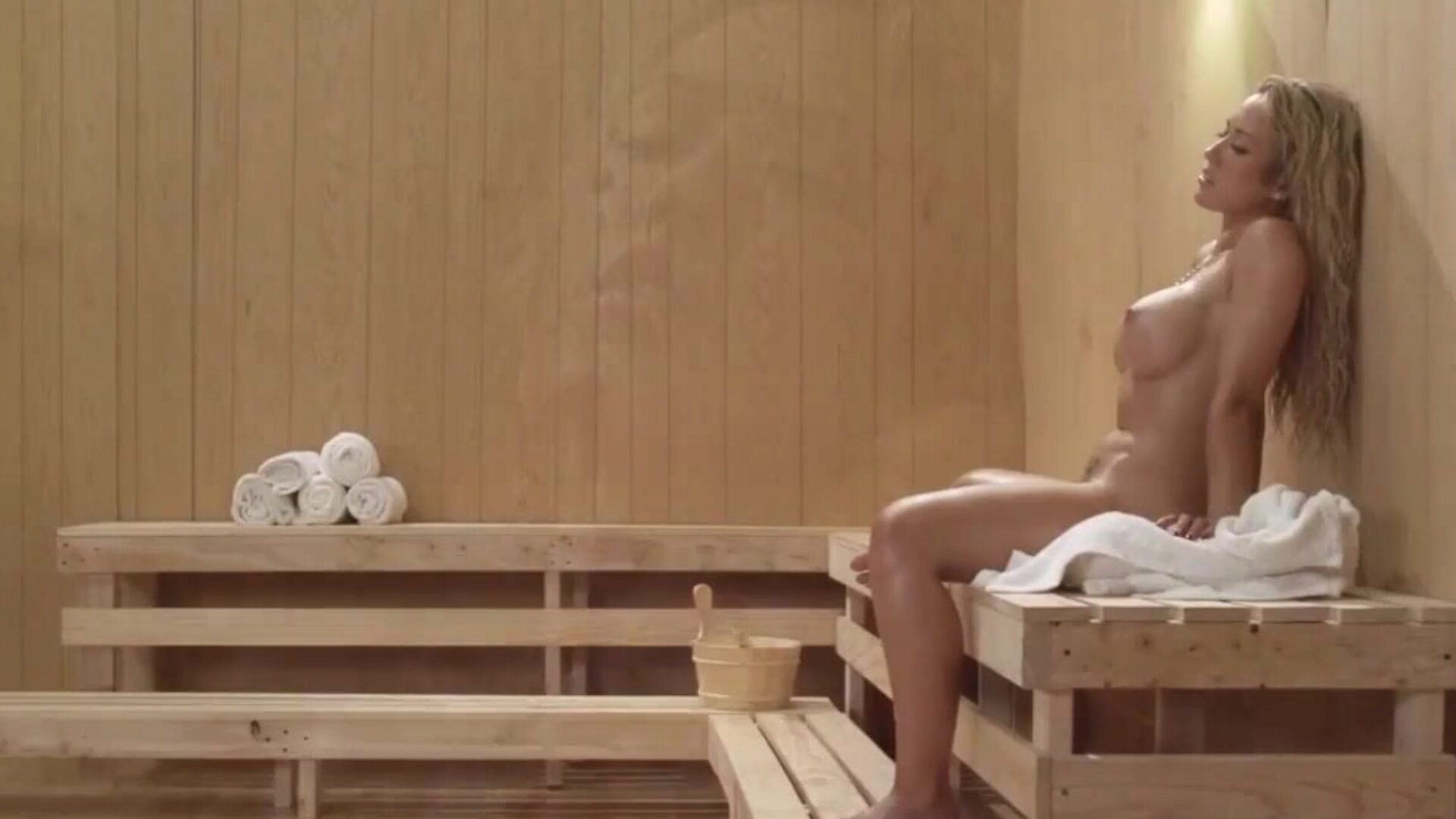 Lezdom sauna joy with sandy-haired Karlie Montana
