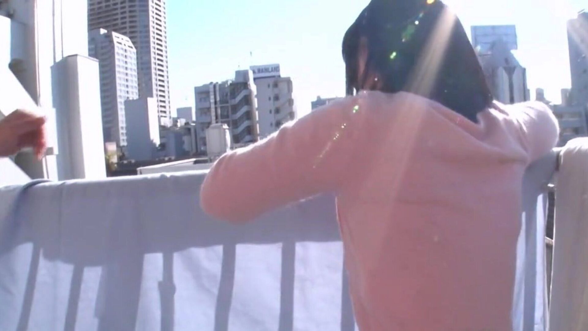 JAVHUB Japanese legal age teenager pumped from behind on the balcony
