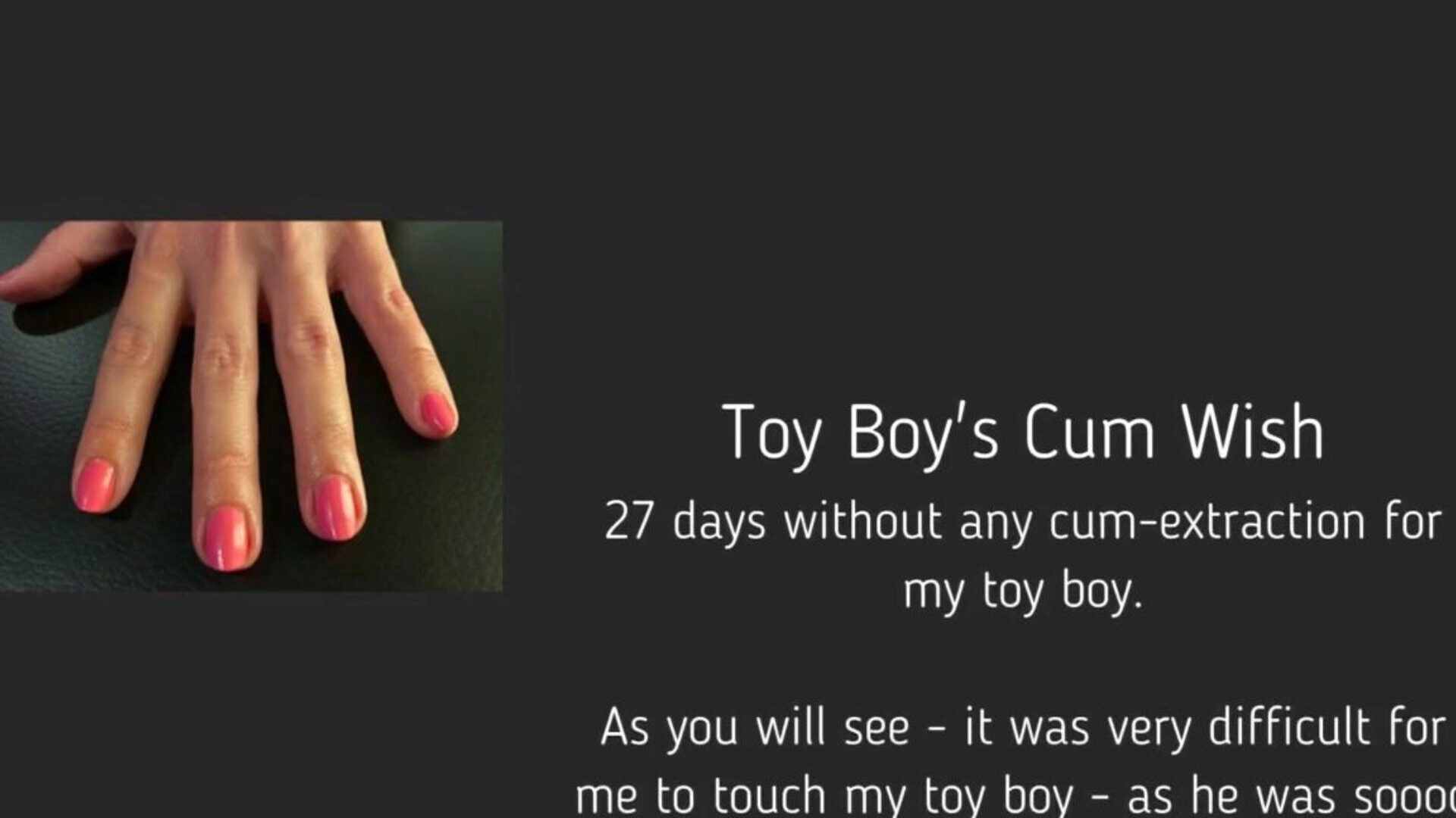 Toy Boy's Spermawunsch: Kostenlose Domina Handjob HD-Porno-Video 95 Sieh dir kostenlos die Episode mit Toy Boys Spermawunsch Tube Lovemaking auf xhamster an, mit der sexiesten Sammlung von Domina Handjob Bel Ami Sperma & Tube Boy HD Pornografie Videoszenen