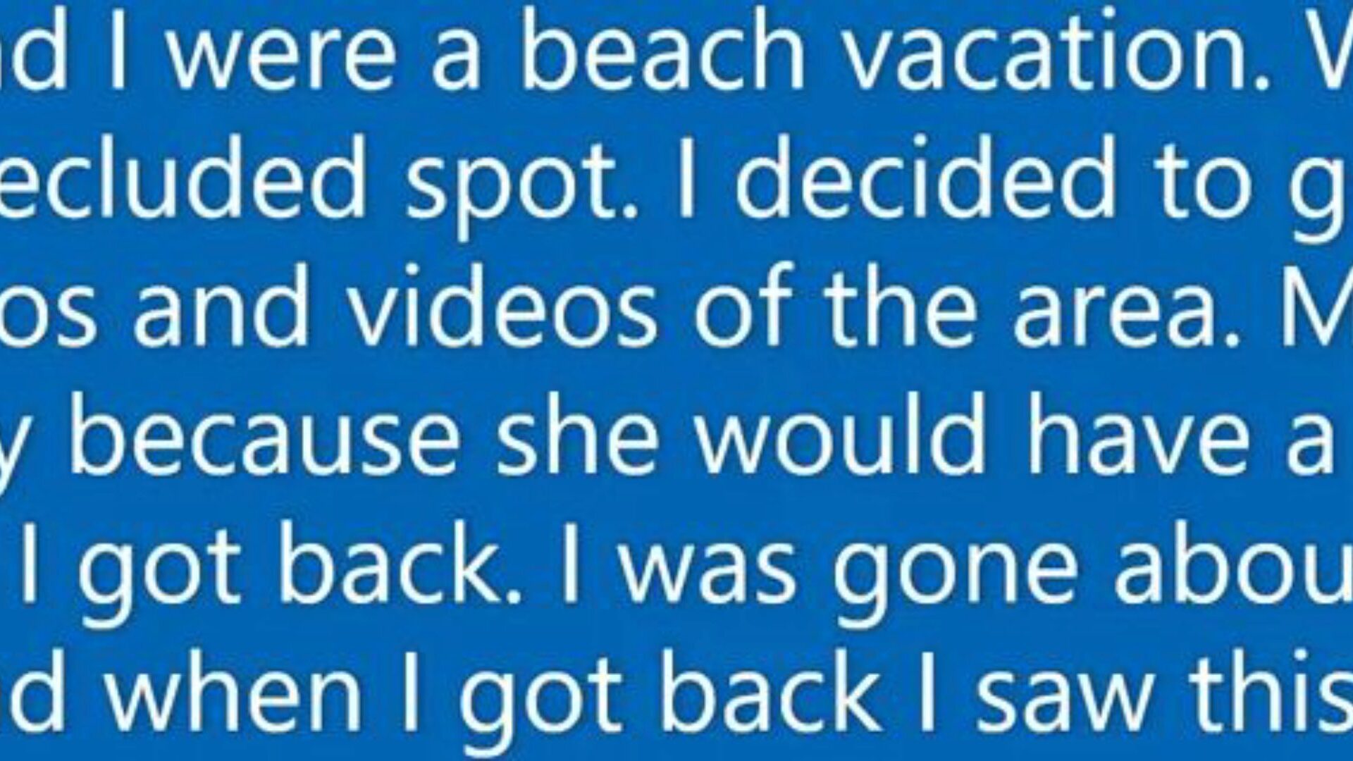 Wife inhales stranger's rod on beach holiday
