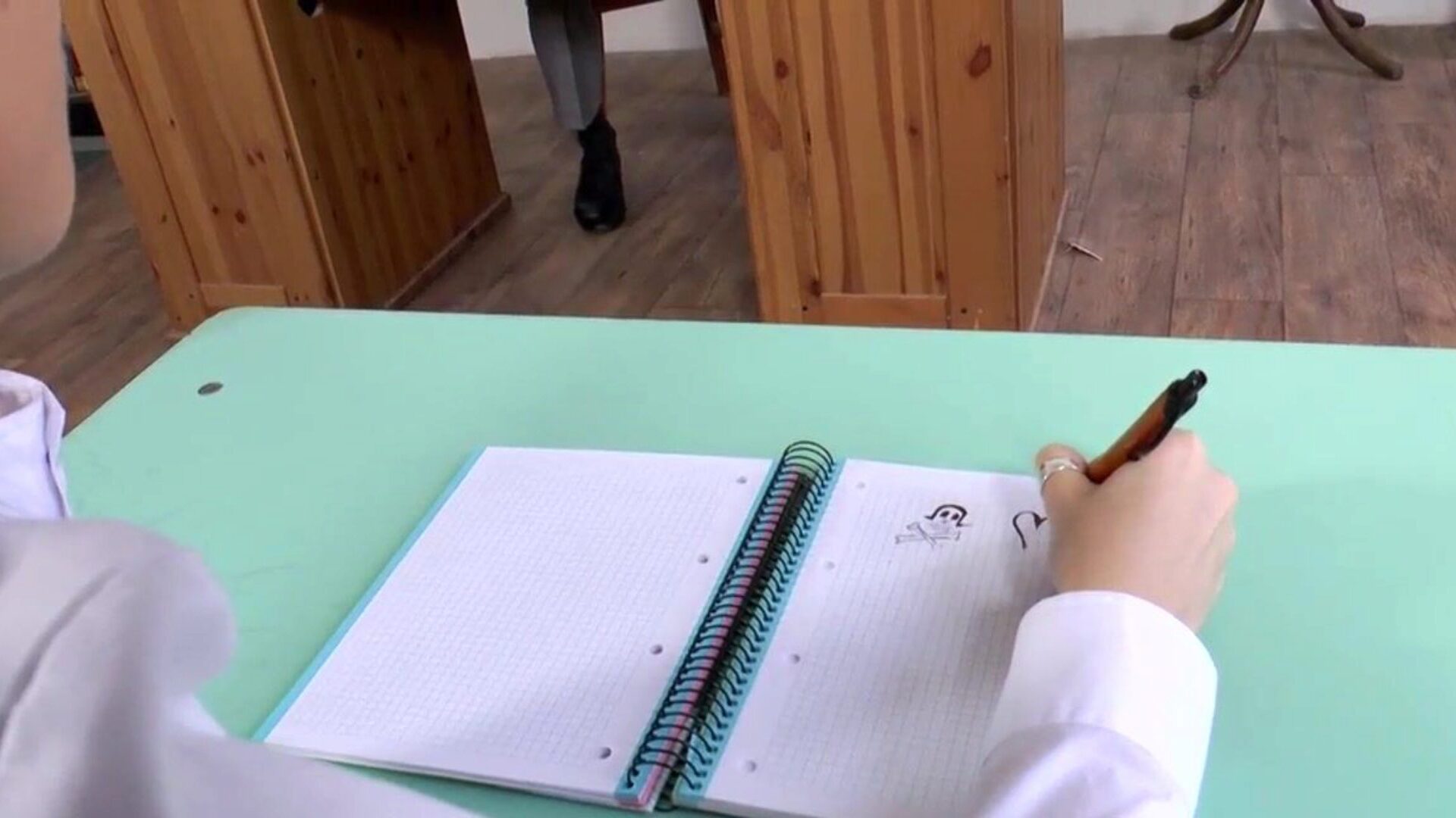 Oversexed Schoolgirl Misha Cross entices instructor in detention classroom short version)