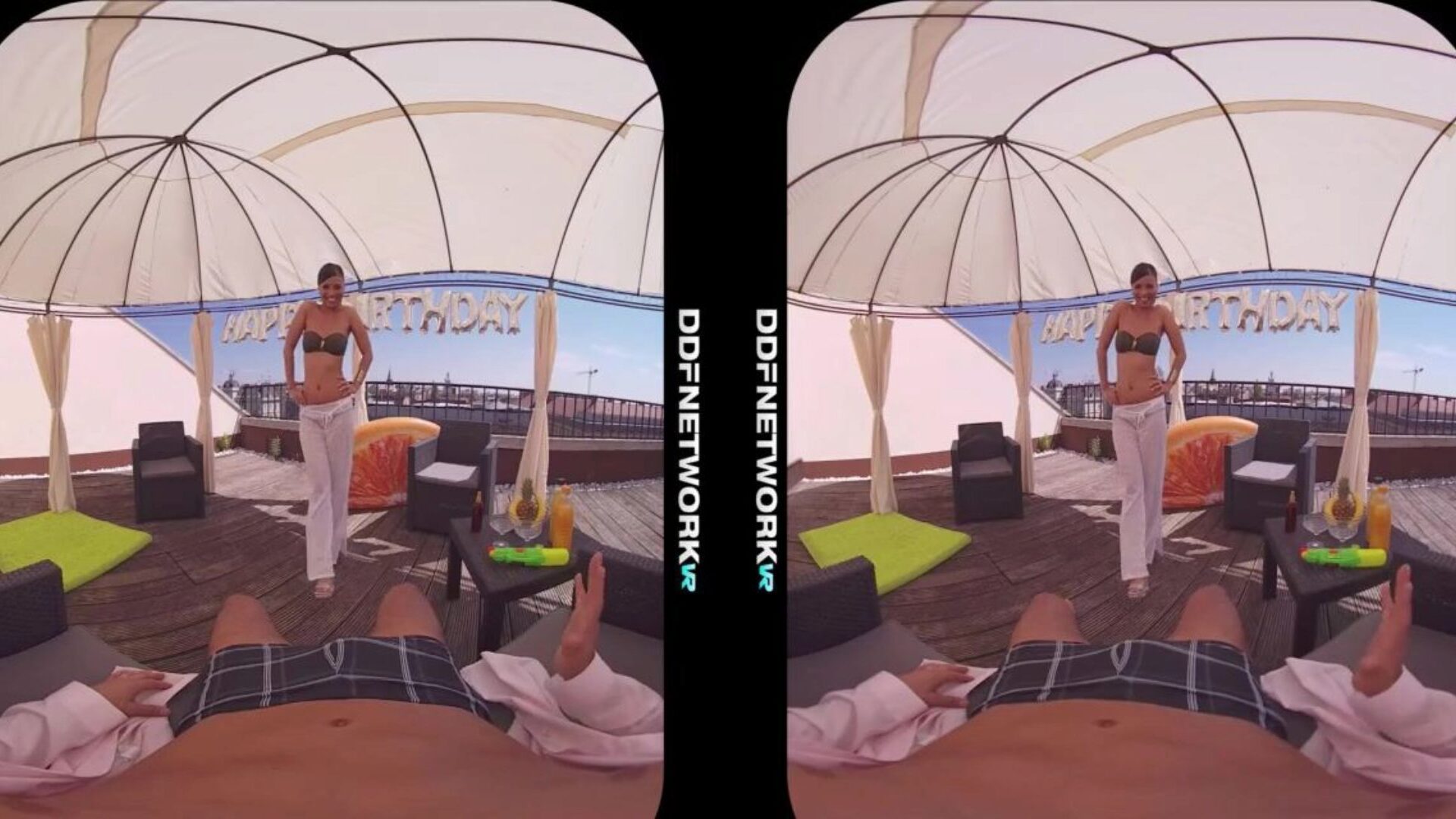 تخيلات كابانا مثيرة للغاية تتحقق مع نموذج الواقع الافتراضي فيكي الحب في بوف