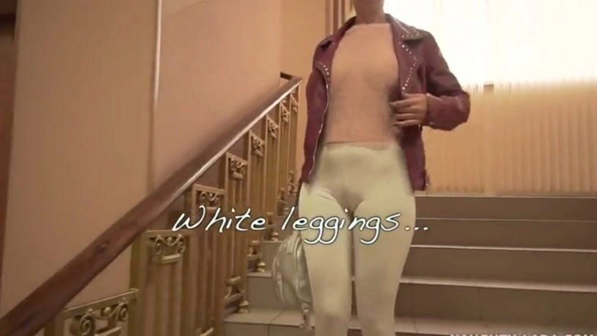 Thin milky taut stretch pants and sheer blouse Did u check out my cameltoe ;)?